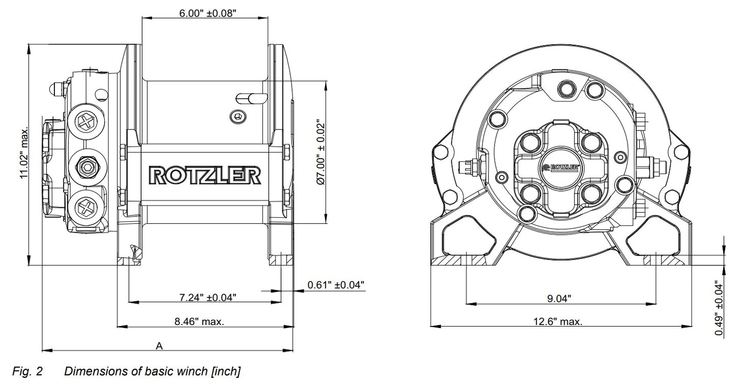 Treuil hydraulique Rotzler Ti1 2850 lb