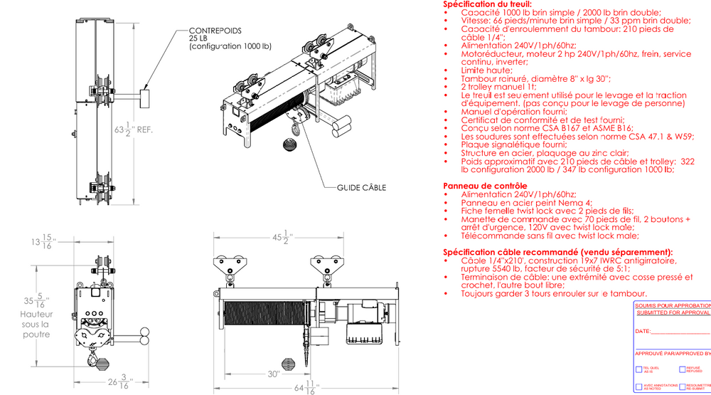 Scaffold hoist engineering drawing