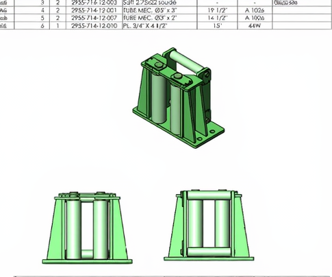 Cable-deflection roller engineering detail