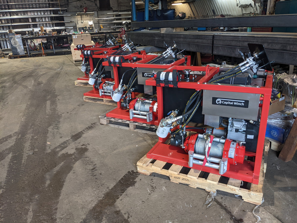 Hydraulic winches and power units