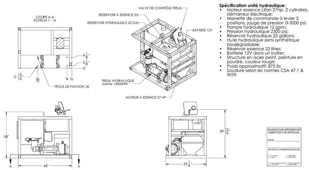 Barge winch drawing