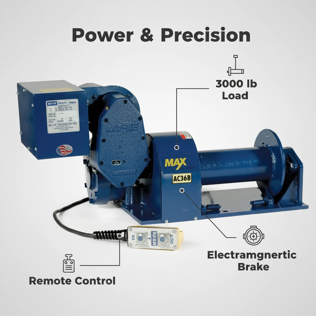 My-te AC36B winch, 3000 lbs, 120V