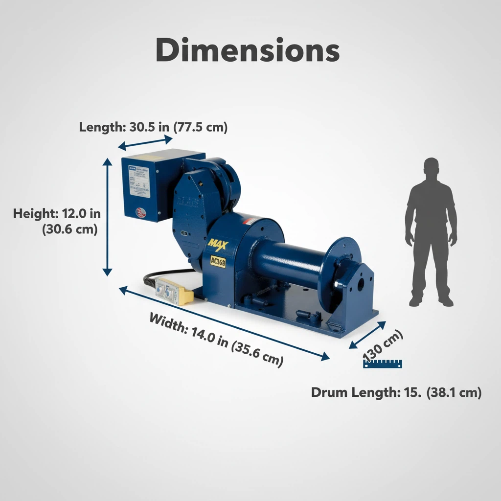 My-te AC36B winch, 3000 lbs, 120V